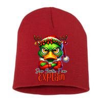 Dear Santa I Can Explain Funny Sarcastic Grumpy Duck Christmas Short Acrylic Beanie