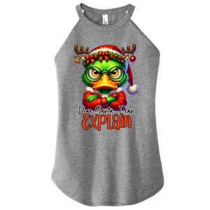 Dear Santa I Can Explain Funny Sarcastic Grumpy Duck Christmas Women's Perfect Tri Rocker Tank