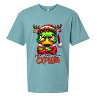 Dear Santa I Can Explain Funny Sarcastic Grumpy Duck Christmas Sueded Cloud Jersey T-Shirt