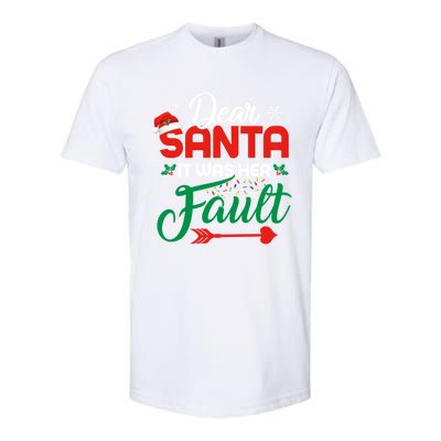 Dear Santa It Was Her Fault Funny Matching Couples Christmas Meaningful Gift Softstyle® CVC T-Shirt