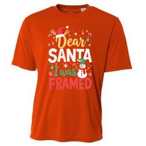 Dear Santa I Was Framed Christmas Cool Gift Cooling Performance Crew T-Shirt