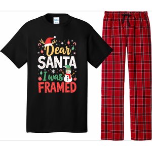 Dear Santa I Was Framed Christmas Cool Gift Pajama Set