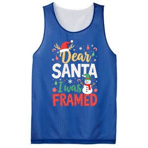 Dear Santa I Was Framed Christmas Cool Gift Mesh Reversible Basketball Jersey Tank