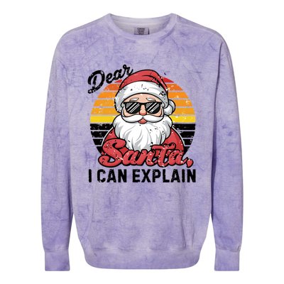 Dear Santa I Can Explain Funny Santa Christmas Party Group Gift Colorblast Crewneck Sweatshirt