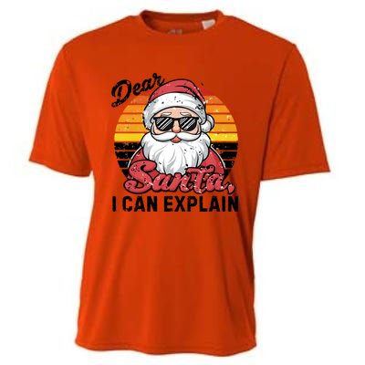 Dear Santa I Can Explain Funny Santa Christmas Party Group Gift Cooling Performance Crew T-Shirt