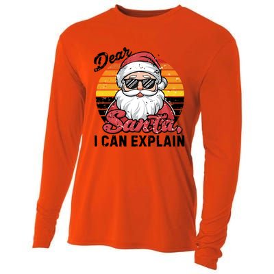 Dear Santa I Can Explain Funny Santa Christmas Party Group Gift Cooling Performance Long Sleeve Crew