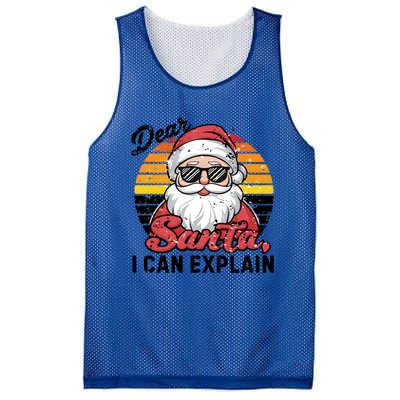 Dear Santa I Can Explain Funny Santa Christmas Party Group Gift Mesh Reversible Basketball Jersey Tank