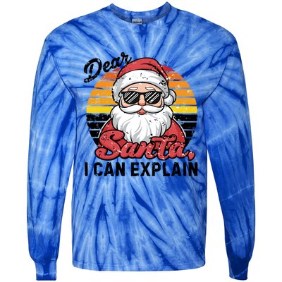 Dear Santa I Can Explain Funny Santa Christmas Party Group Gift Tie-Dye Long Sleeve Shirt