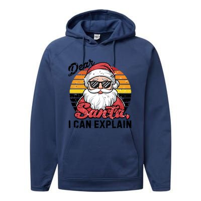 Dear Santa I Can Explain Funny Santa Christmas Party Group Gift Performance Fleece Hoodie