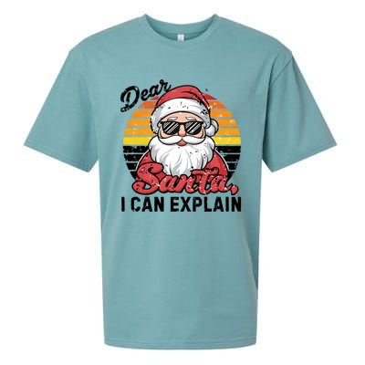 Dear Santa I Can Explain Funny Santa Christmas Party Group Gift Sueded Cloud Jersey T-Shirt