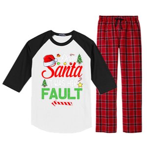 Dear Santa It Was Her Fault Funny Xmas Couples For Christmas Gift Raglan Sleeve Pajama Set