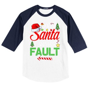 Dear Santa It Was Her Fault Funny Xmas Couples For Christmas Gift Baseball Sleeve Shirt