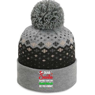 Dear Santa I Can Explain Funny Christmas Adults Gift The Baniff Cuffed Pom Beanie