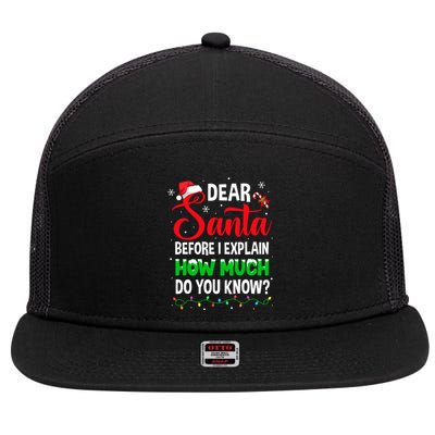 Dear Santa I Can Explain Funny Christmas Adults Gift 7 Panel Mesh Trucker Snapback Hat