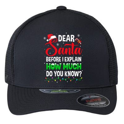 Dear Santa I Can Explain Funny Christmas Adults Gift Flexfit Unipanel Trucker Cap