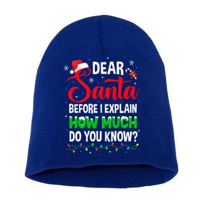 Dear Santa I Can Explain Funny Christmas Adults Gift Short Acrylic Beanie