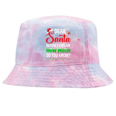 Dear Santa I Can Explain Funny Christmas Adults Gift Tie-Dyed Bucket Hat