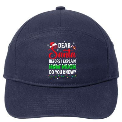 Dear Santa I Can Explain Funny Christmas Adults Gift 7-Panel Snapback Hat