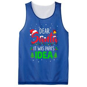 Dear Santa It Was Papas Idea Funny Christmas Santa Naughty Gift Mesh Reversible Basketball Jersey Tank