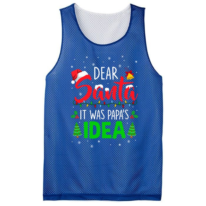 Dear Santa It Was Papas Idea Funny Christmas Santa Naughty Gift Mesh Reversible Basketball Jersey Tank