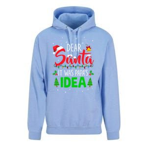 Dear Santa It Was Papas Idea Funny Christmas Santa Naughty Gift Unisex Surf Hoodie