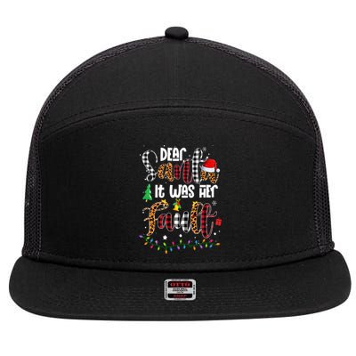 Dear Santa It Was Her Fault Leopard Plaid Christmas Couples Gift 7 Panel Mesh Trucker Snapback Hat