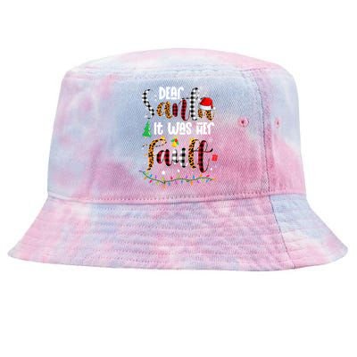 Dear Santa It Was Her Fault Leopard Plaid Christmas Couples Gift Tie-Dyed Bucket Hat