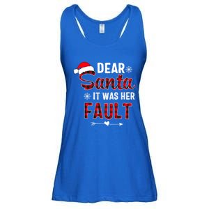 Dear Santa It Was Her Fault Matching Christmas Couple Pajama Gift Ladies Essential Flowy Tank