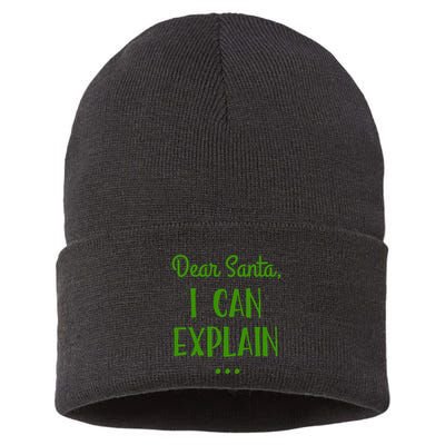 Dear Santa I Can Explain Christmas Sustainable Knit Beanie