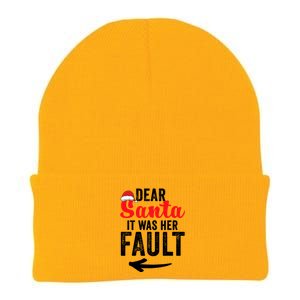 Dear Santa It Was Her Fault Funny Gift Knit Cap Winter Beanie