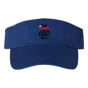 Dear Santa It Was Her Fault Funny Gift Valucap Bio-Washed Visor