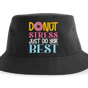 Donut Stress Just Do Your Best Rock The Test Day Teacher Sustainable Bucket Hat