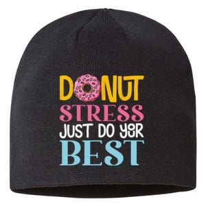 Donut Stress Just Do Your Best Rock The Test Day Teacher Sustainable Beanie