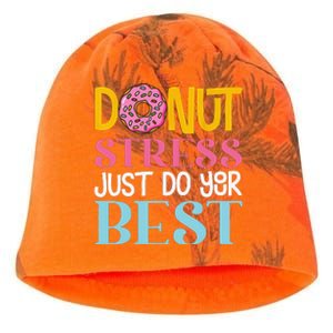 Donut Stress Just Do Your Best Rock The Test Day Teacher Kati - Camo Knit Beanie