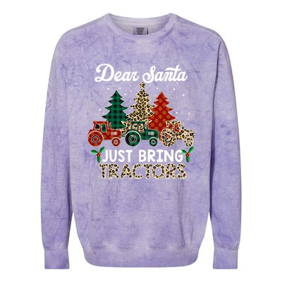 Dear Santa Just Bring Tractors Christmas Tree Colorblast Crewneck Sweatshirt