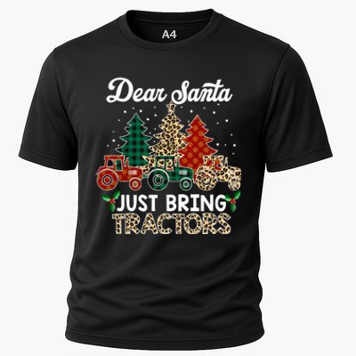 Dear Santa Just Bring Tractors Christmas Tree Cooling Performance Crew T-Shirt