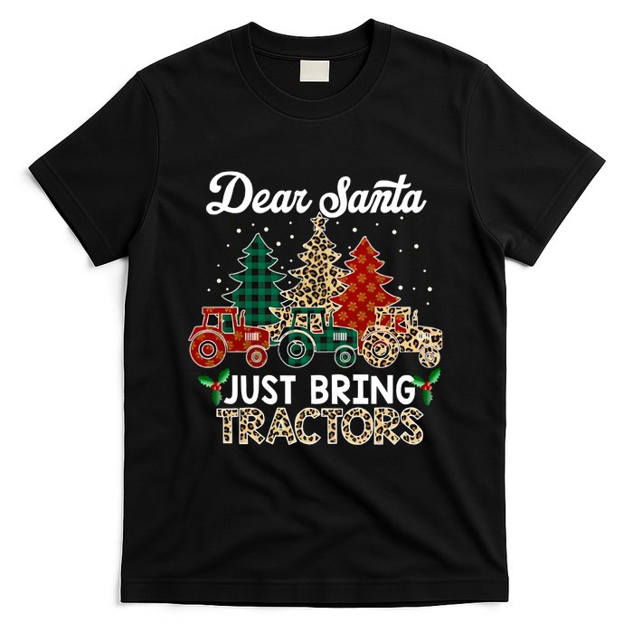 Dear Santa Just Bring Tractors Christmas Tree T-Shirt