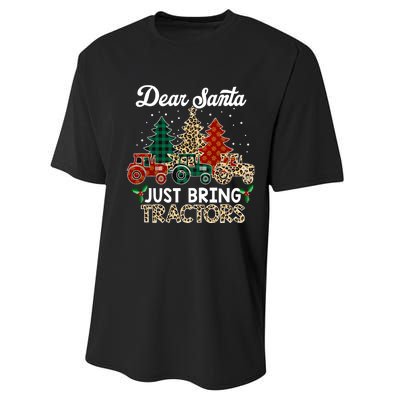 Dear Santa Just Bring Tractors Christmas Tree Performance Sprint T-Shirt