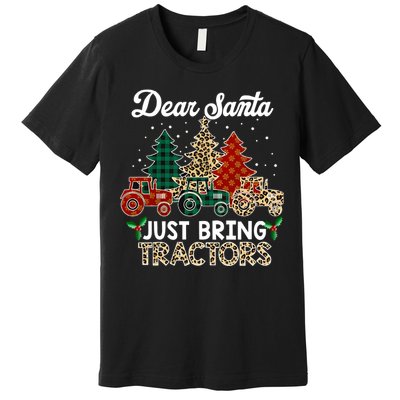 Dear Santa Just Bring Tractors Christmas Tree Premium T-Shirt