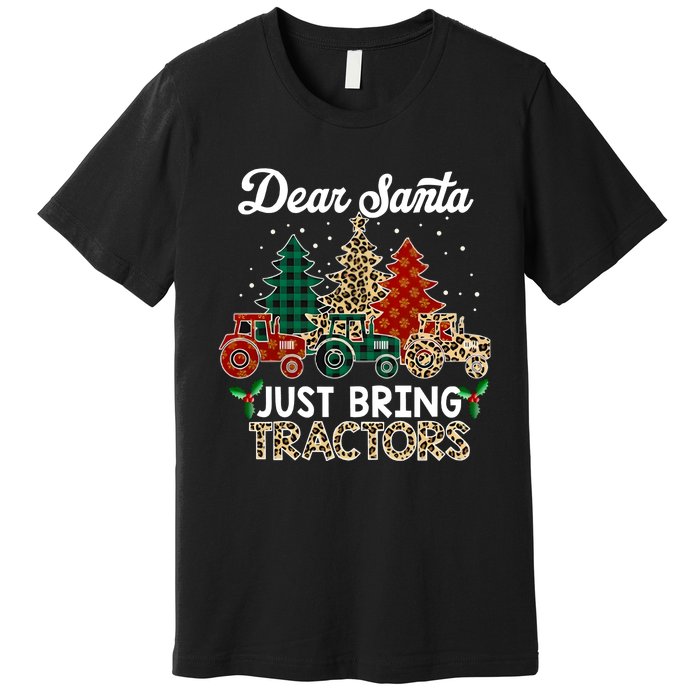 Dear Santa Just Bring Tractors Christmas Tree Premium T-Shirt