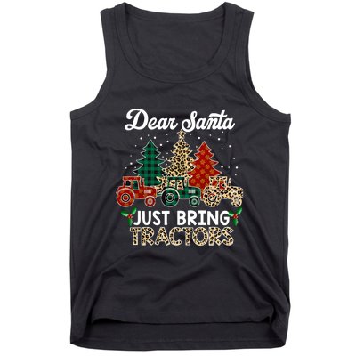 Dear Santa Just Bring Tractors Christmas Tree Tank Top