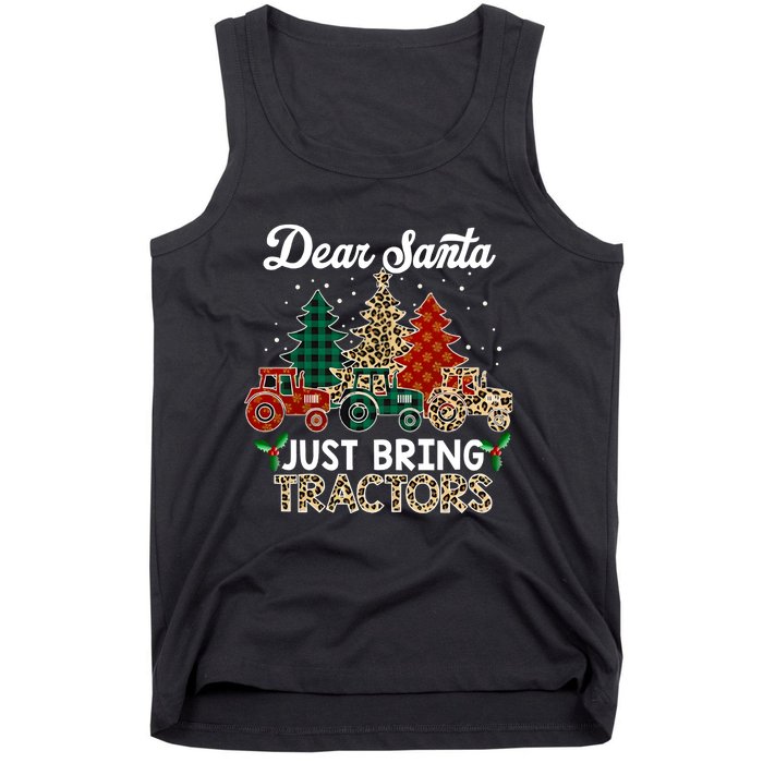 Dear Santa Just Bring Tractors Christmas Tree Tank Top