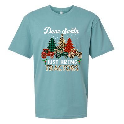 Dear Santa Just Bring Tractors Christmas Tree Sueded Cloud Jersey T-Shirt