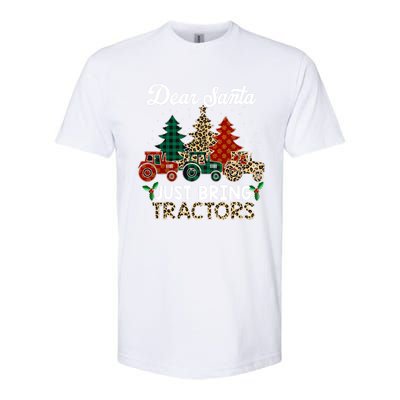 Dear Santa Just Bring Tractors Christmas Tree Softstyle CVC T-Shirt