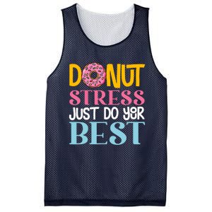 Donut Stress Just Do Your Best Rock The Test Day Teacher Mesh Reversible Basketball Jersey Tank