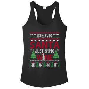 Dear Santa Just Bring Wine Funny Ugly Christmas Sweater Gift Ladies PosiCharge Competitor Racerback Tank