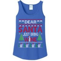 Dear Santa Just Bring Wine Funny Ugly Christmas Sweater Gift Ladies Essential Tank