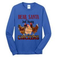 Dear Santa Just Bring Chickens Christmas Chicken Lovers Xmas Tall Long Sleeve T-Shirt