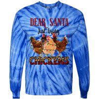 Dear Santa Just Bring Chickens Christmas Chicken Lovers Xmas Tie-Dye Long Sleeve Shirt