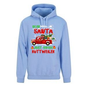 Dear Santa Just Bring Rottweiler Dog Funny Christmas Pajama Funny Gift Unisex Surf Hoodie